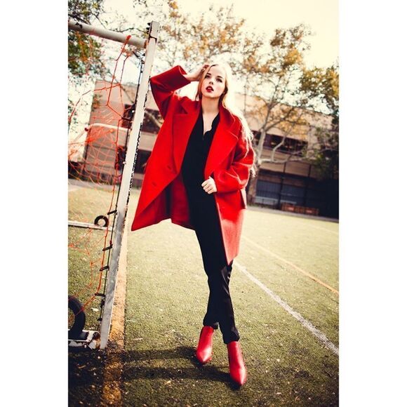 Yoana Baraschi wool Button Front Modern Icona Diva Coat Red Size Small - Picture 1 of 13